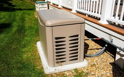 Backup generator next to a home