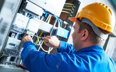 Electrician working on a residential project