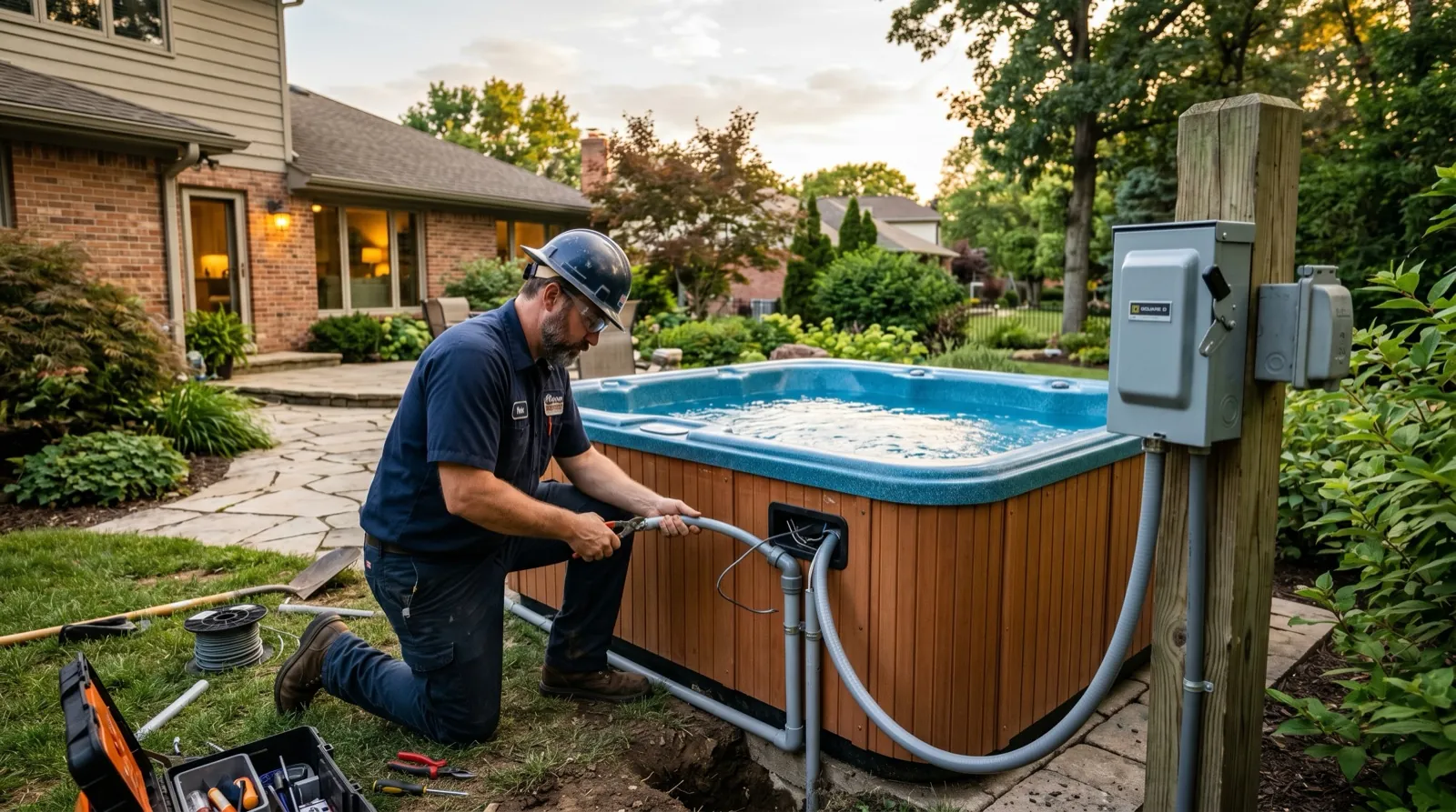 Hot tub electrical hookup with GFCI protection, Mike DiNinno Electric NJ