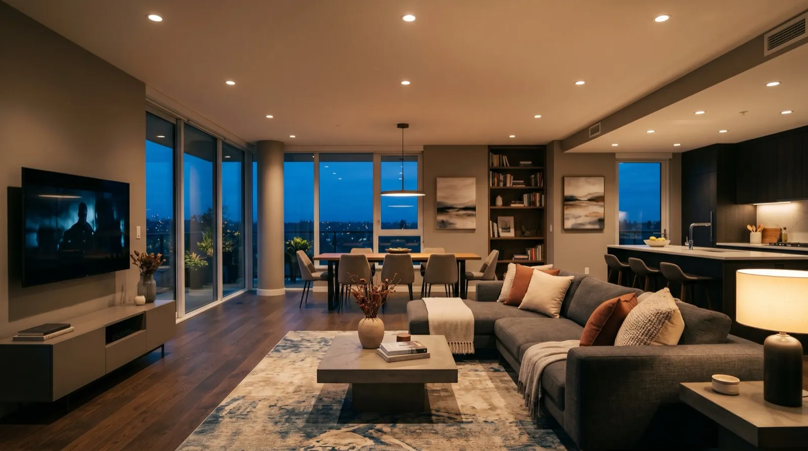 Recessed lighting in modern living room, Mike DiNinno Electric NJ