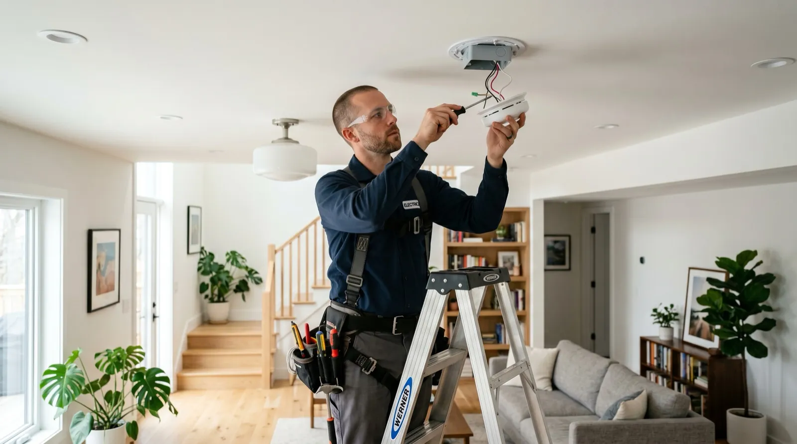 Hardwired smoke and CO detector installation, Mike DiNinno Electric NJ